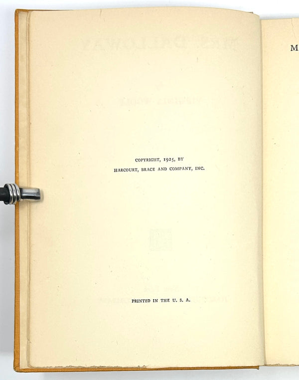 Mrs Dalloway, Virginia Woolf. First American Edition.