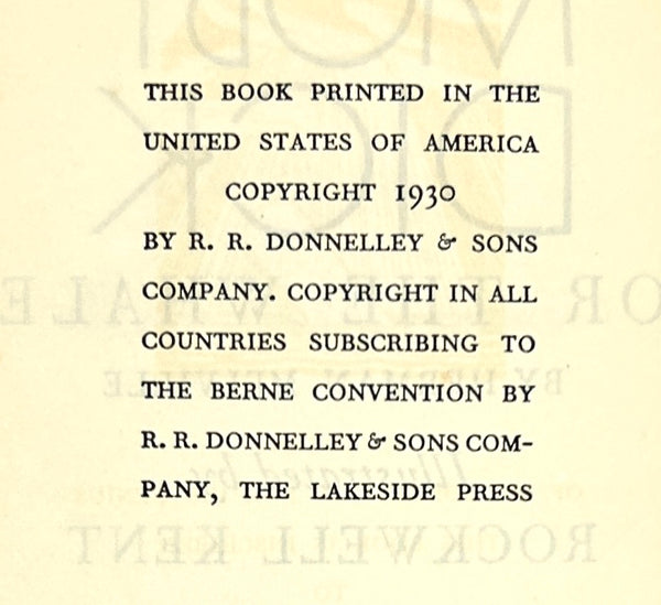 Moby Dick, Herman Melville. Illustrated by Rockwell Kent. First Trade Edition.