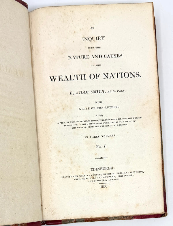 An Inquiry into the Nature and Causes of the Wealth of Nations, Adam Smith. First Edinburgh Edition.