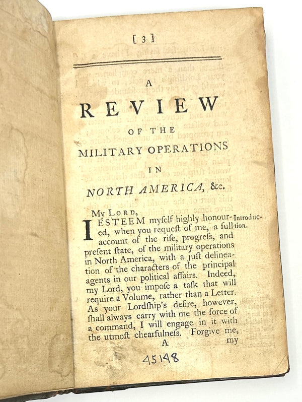 A Review of the Military Operations in North-America, [William Livingston]. Second Edition ~ 1757