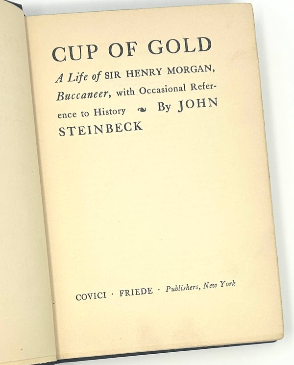 Cup of Gold, John Steinbeck. Second Edition w/ Custom Case.