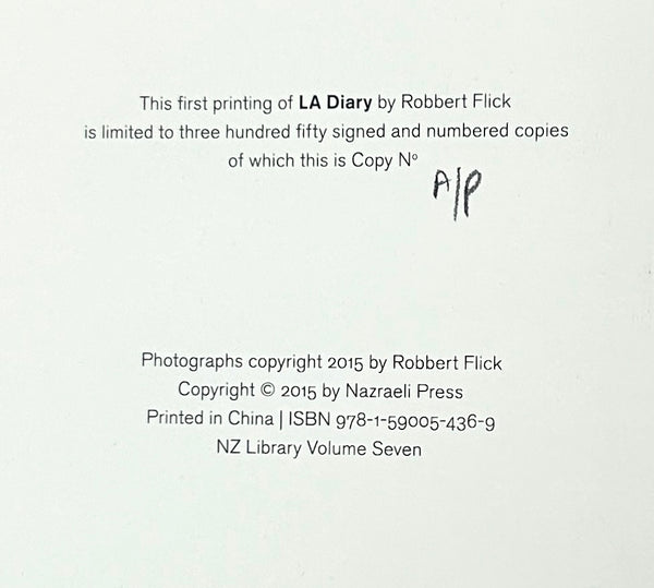 LA Diary, Robert Flick. Signed Limited First Edition ~ Artist's Proof