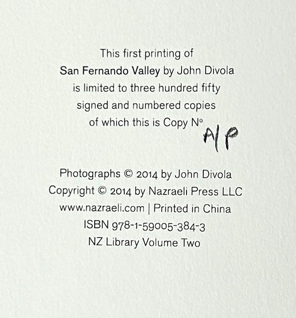 San Fernando Valley, John Divola. Signed Limited First Edition ~ Artist's Proof