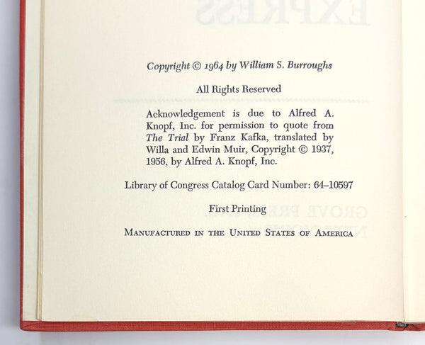 Nova Express, William S. Burroughs. First Edition.