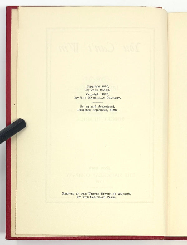 You Can't Win, Jack Black. First Edition.