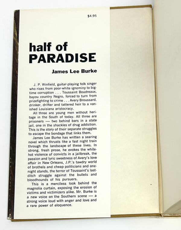 Half of Paradise, James Lee Burke. Signed First Edition.