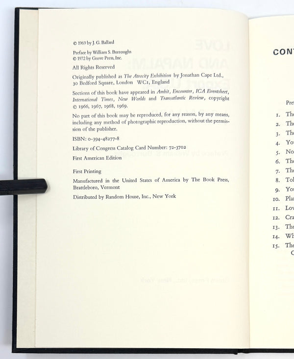 Love & Napalm, J.G. Ballard. First American Edition.