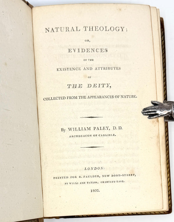 Natural Theology, William Paley. First Edition.