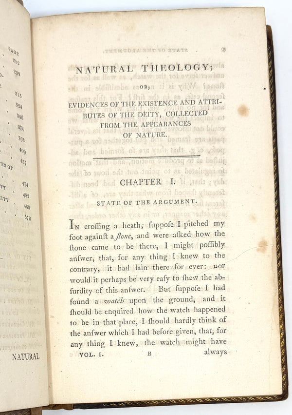 Natural Theology, William Paley. First Edition.