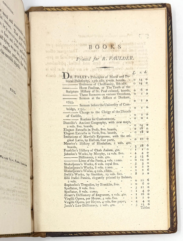 Natural Theology, William Paley. First Edition.