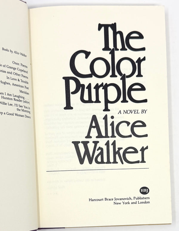 The Color Purple, Alice Walker. First Edition.