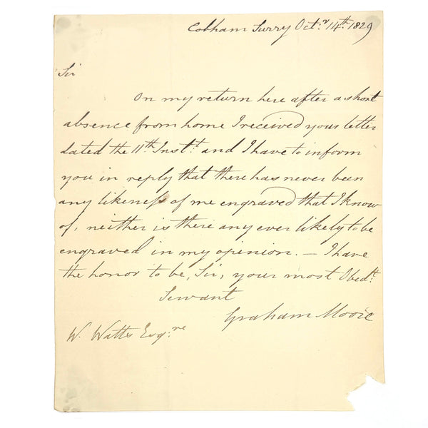 Admiral Sir Graham Moore - Autograph Letter Signed