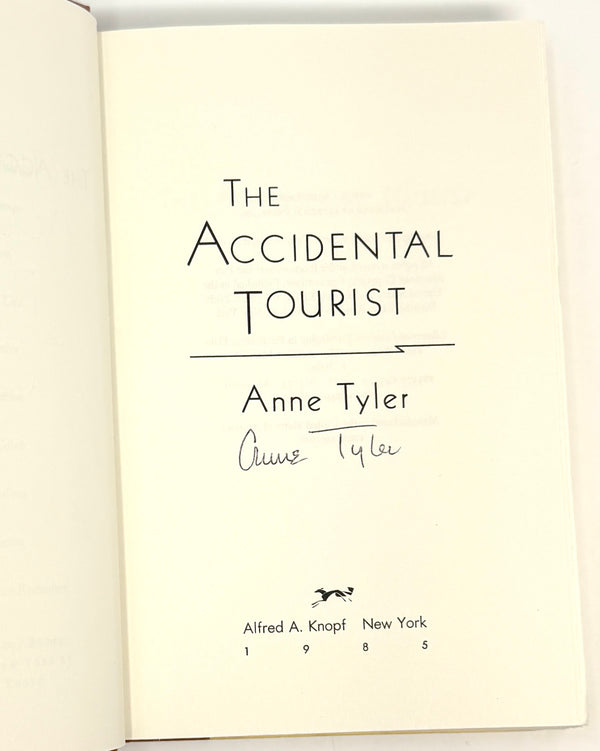 The Accidental Tourist, Anne Tyler. Signed First Edition.