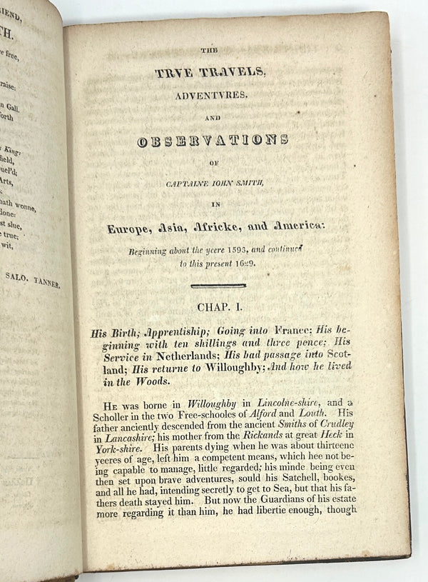 The True Travels, Adventures and Observations of Captaine John Smith. First American Edition.