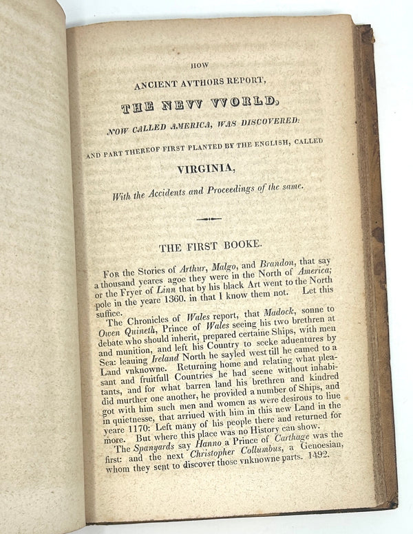 The True Travels, Adventures and Observations of Captaine John Smith. First American Edition.