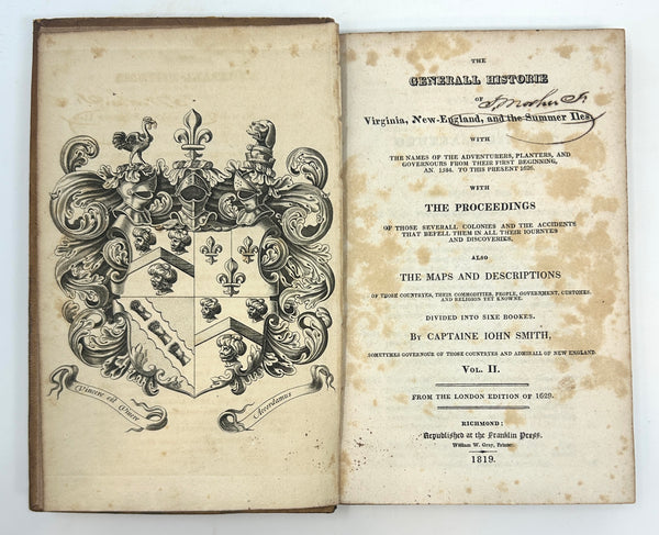 The True Travels, Adventures and Observations of Captaine John Smith. First American Edition.