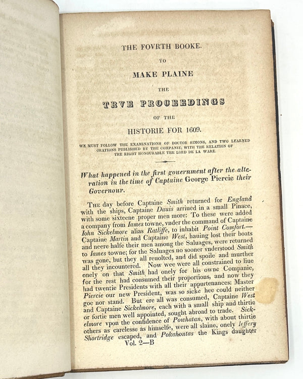 The True Travels, Adventures and Observations of Captaine John Smith. First American Edition.