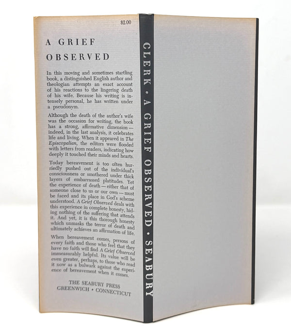 A Grief Observed, N.W. Clerk (C.S. Lewis). First American Edition.