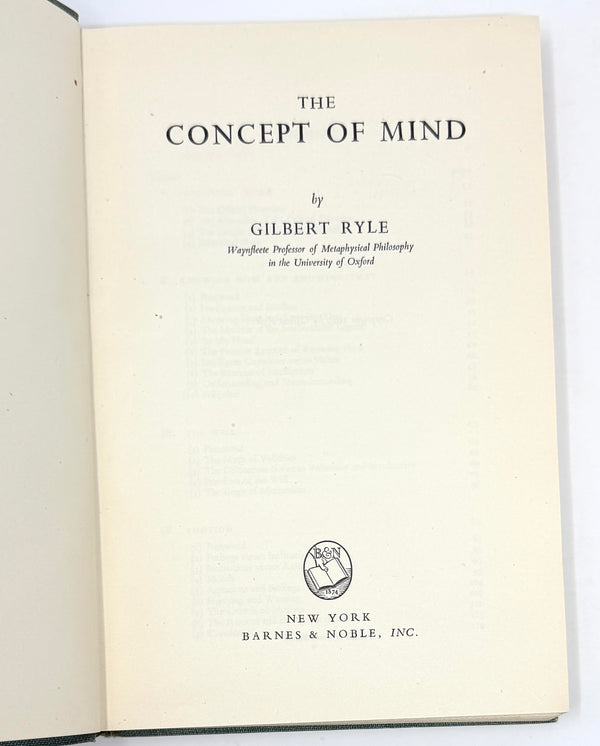 The Concept of Mind, Gilbert Ryle. First American Edition.