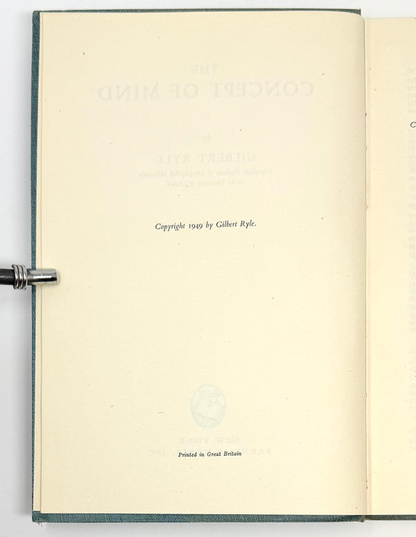 The Concept of Mind, Gilbert Ryle. First American Edition.