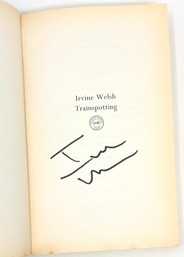 Trainspotting, Irvine Welsh. Signed Fourth Printing.