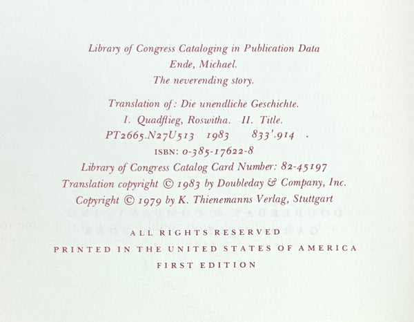 The Neverending Story, Michael Ende. First American Edition.