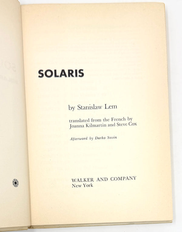 Solaris, Stanislaw Lem. First American Edition.
