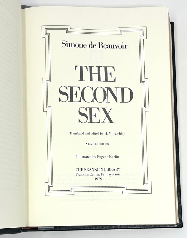 The Second Sex, Simone de Beauvoir. Signed Franklin Library Limited Edition.