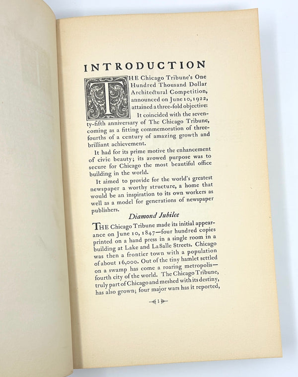 Tribune Tower Competition. The International Competition for a New Administration Building for the Chicago Tribune. First Edition.