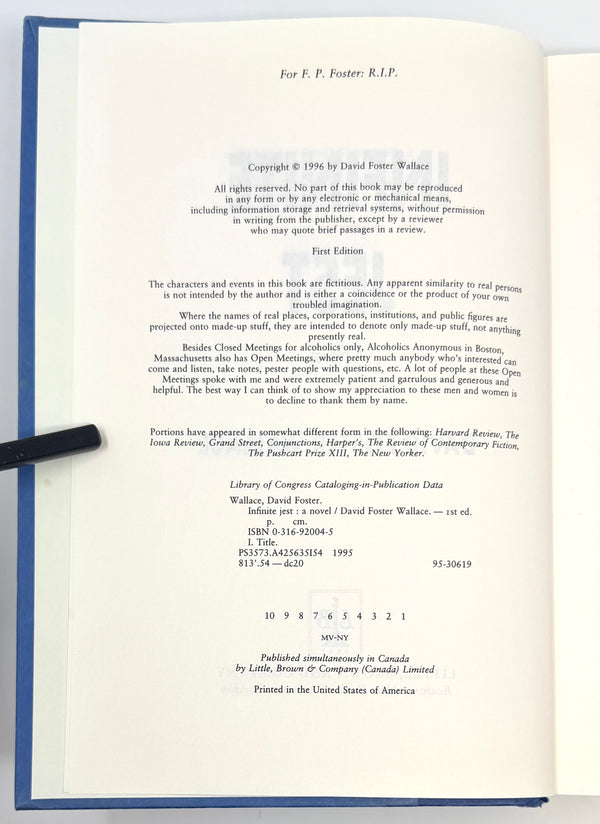 Infinite Jest, David Foster Wallace. First Edition.