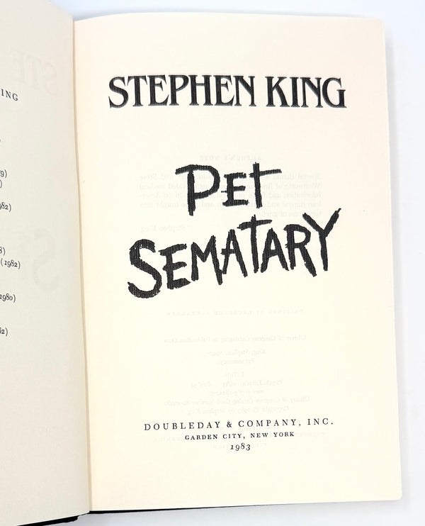Pet Sematary, Stephen King. First Edition.