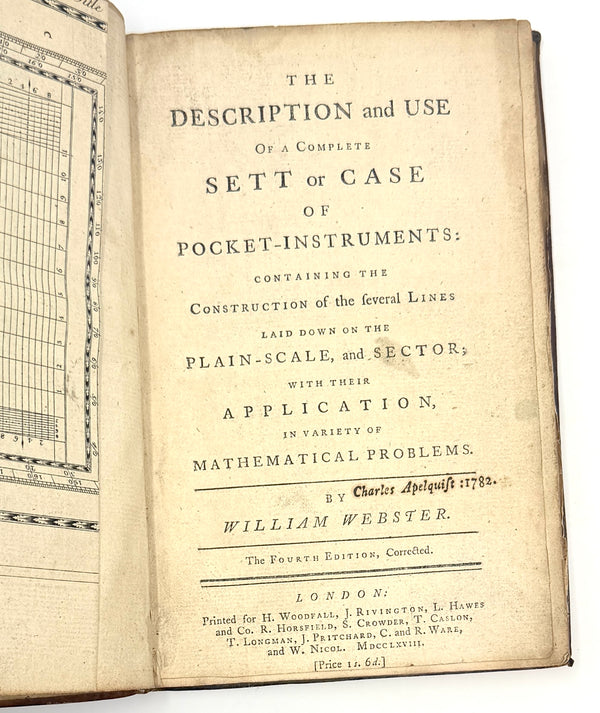 The Description and Use of a Complete Sett or Case of Pocket-Instruments, William Webster. Fourth Edition.
