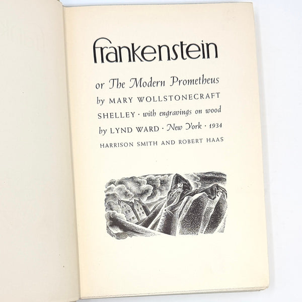 Frankenstein, Mary Shelley. Illustrated by Lynd Ward. First Edition Thus.