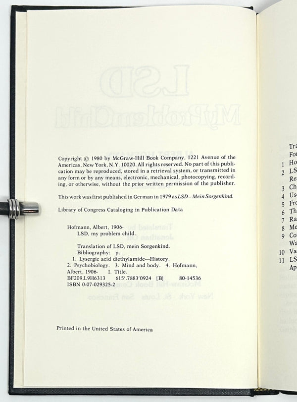 LSD: My Problem Child, Albert Hofmann. First Edition.