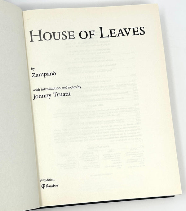 House of Leaves, Mark Z. Danielewski. First UK Edition.