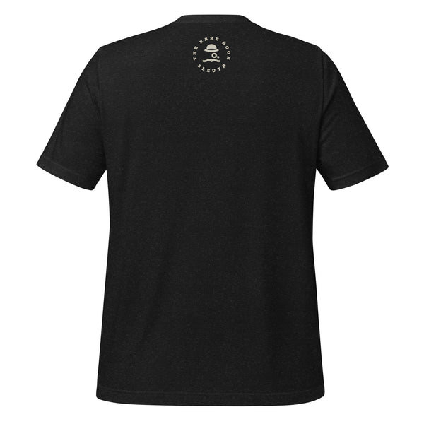 Back view of literary-inspired T-shirt featuring first edition book cover artwork from Stephen King Pet Sematary Black Heather