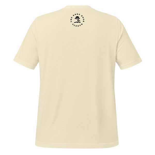 Back view of literary-inspired T-shirt featuring book cover artwork from Ernest Hemingway The Sun Also Rises 