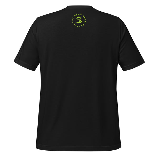 Back view of literary-inspired T-shirt featuring book cover artwork from Tom Wolfe The Electric Kool-Aid Acid Test black