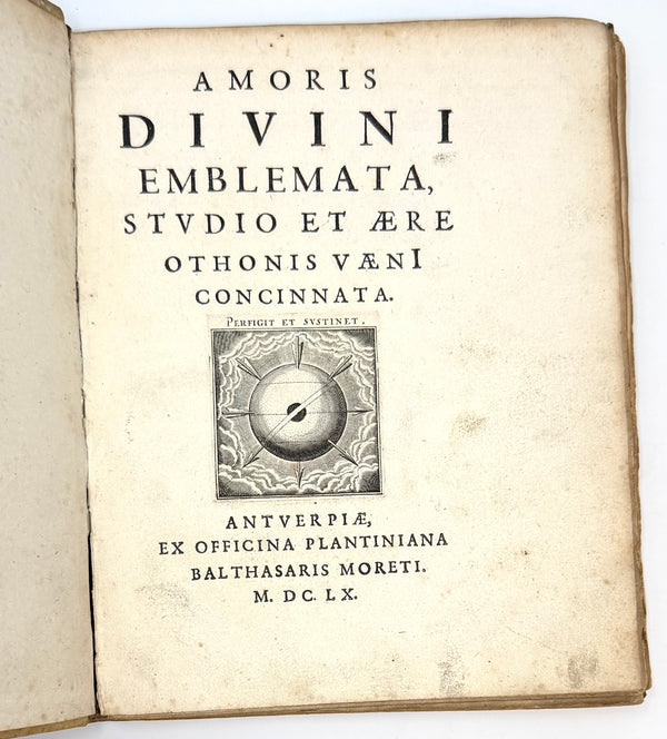 Amoris divini emblemata, Antwerp 1660, title page and engraved device
