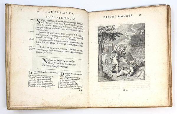 Amoris divini emblemata, engraved Divine Love and the soul, pages 10 and 11
