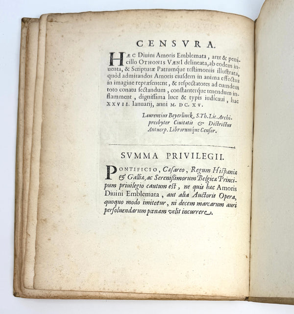 Amoris divini emblemata, final Censura and Summa Privilegii