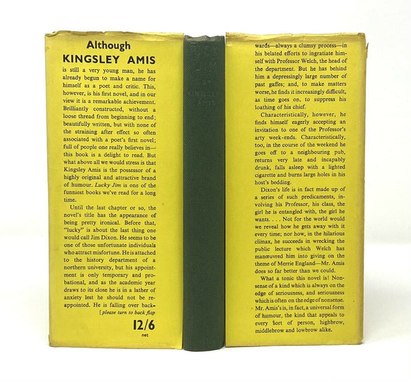 Lucky Jim, Kingsley Amis. First Edition, 1st Printing 1st State DJ, Signed Twice