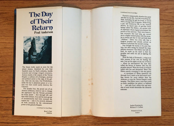 The Day of Their Return, Poul Anderson. Signed First Edition, 1st Printing.