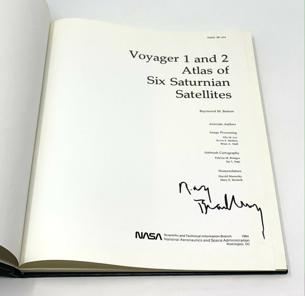 Voyager 1 & 2 Atlas of Six Saturnian Satellites, 1st Ed. Signed by Ray Bradbury