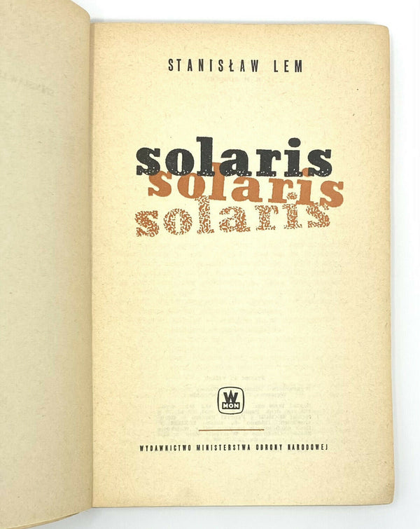 Solaris, Stanislaw Lem. True First Edition, First Printing.