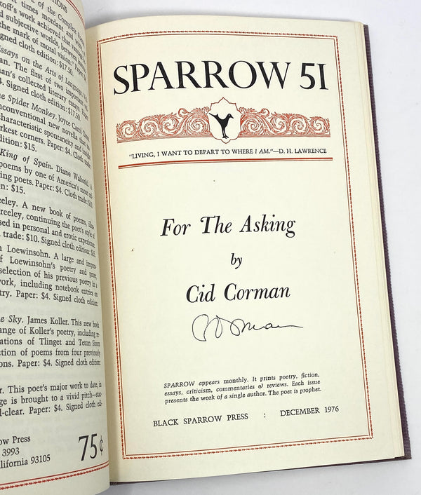 Sparrow 49-60. Autograph Edition, Signed by Charles Bukowski et al.