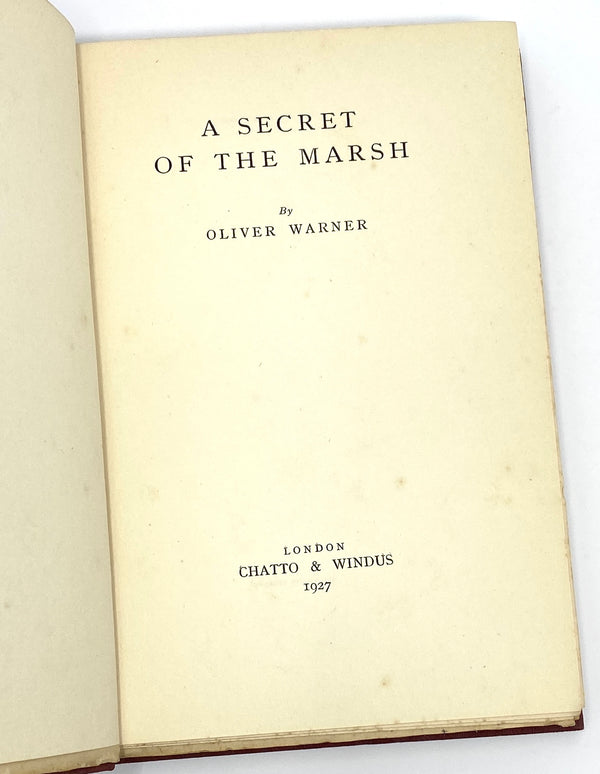 A Secret of the Marsh, Oliver Warner. Signed First Edition Review Copy.