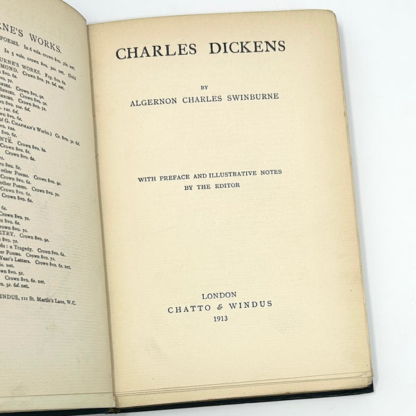 Charles Dickens, Algernon Charles Swinburne. First Edition.