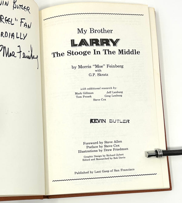 My Brother Larry: The Stooge in the Middle, Morris "Moe" Feinberg. Signed First Edition.