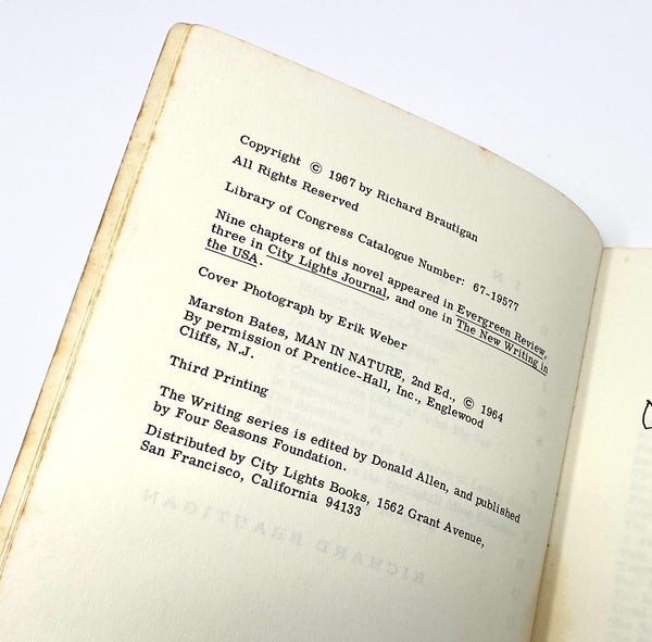 Trout Fishing in America, Richard Brautigan. First Edition, Third Prin –  The Rare Book Sleuth